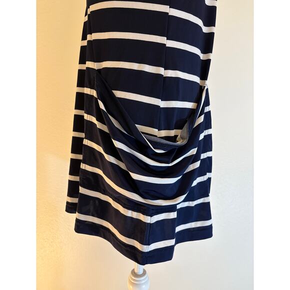 SAINT TROPEZ WEST Blue Stripe Cover Up | Beach Cruise Pool Swim Top | SMALL - Picture 5 of 8